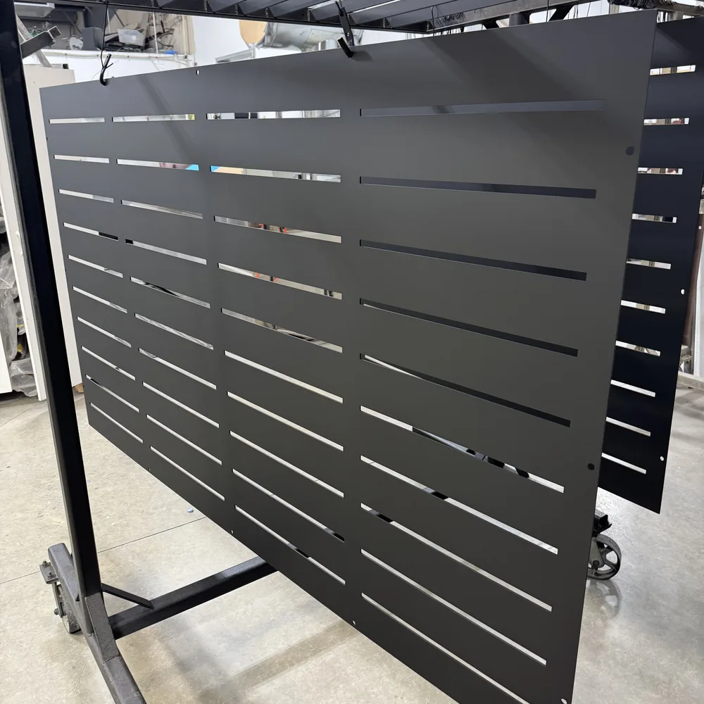 Powder-coated metal railings